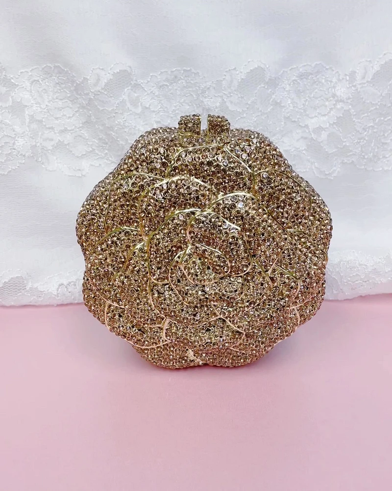 Crystal Rose Handbag Clutch