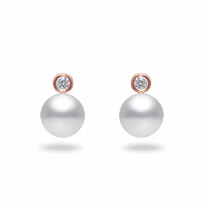 White South Sea Diamond Pearl Earrings