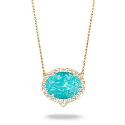 Amazonite diamond necklace 