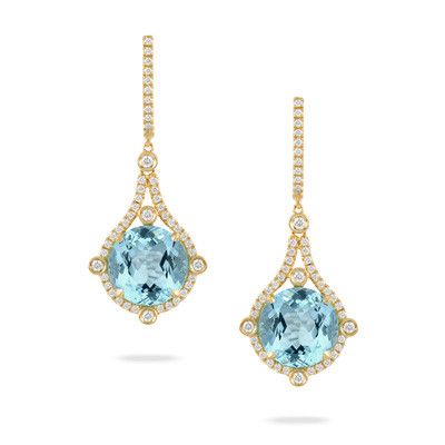 Blue Topaz Diamond Earrings