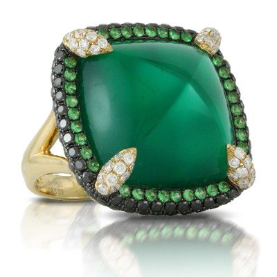 Tsavorite Green Agate Ring