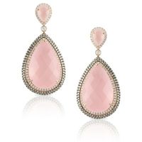 Rose Quartz Diamond Earrings