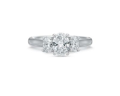 Desiree Oval Three Stone Engagement Ring