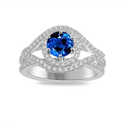 Sea Sapphire Diamond Ring