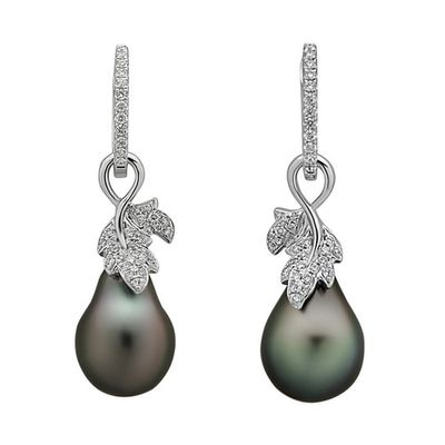 Tahitian Leaf Diamond Earrings