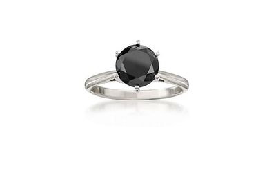 Black Diamond Solitaire Engagement Ring