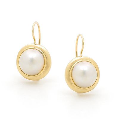Pearl Dangle Gold Earrings