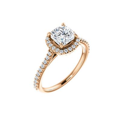 Rose Gold Pedal Gallery Halo Engagement Ring