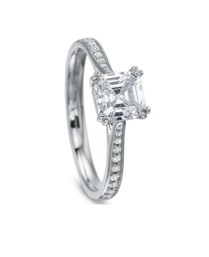 Emerald Cut Solitaire Engagement Ring Setting