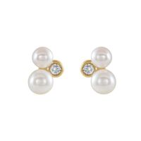 Akoya Pearl Diamond Earrings