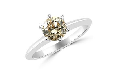 Brown Diamond Solitaire Engagement Ring