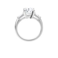 Solitaire Ring Setting with Baguette Sides