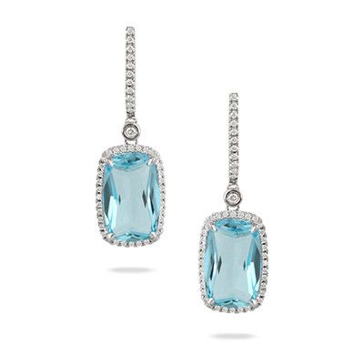 Sky Blue Topaz Diamond Earrings