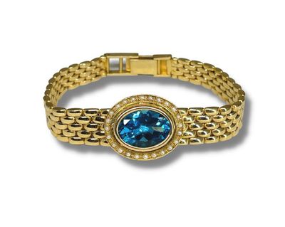 Blue Topaz Gold Bracelet