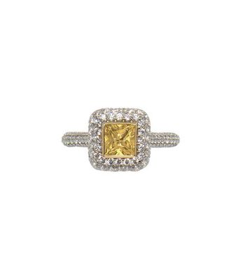 Princess Cut Yellow Diamond Halo Ring