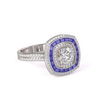 Vintage Sapphire Diamond Engagement Ring Setting