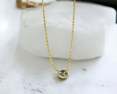 Oval Diamond Necklace 