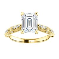 Emerald Diamond Vintage Ring Setting