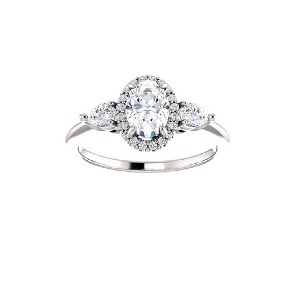Oval Three Stone Engagement Ring