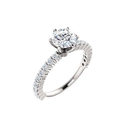 Six Prong Diamond Engagement Ring Setting