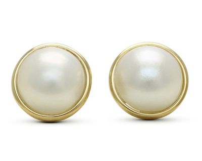 Mabe Gold Pearl Earrings