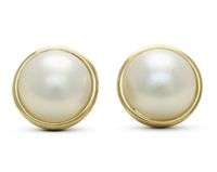 Mabe Gold Pearl Earrings