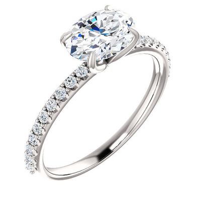 Oval diamond engagement ring setting
