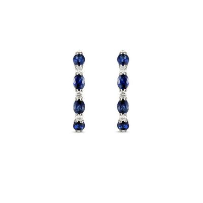 Sapphire Diamond Hoop Earrings