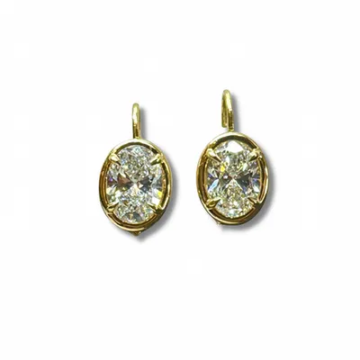 Oval Diamond Earrings 
