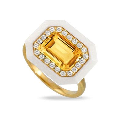 Limoncello Citrine Diamond Ring