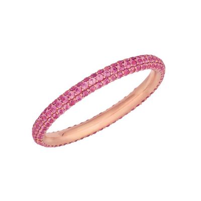 Pink Sapphire Pave Eternity Band