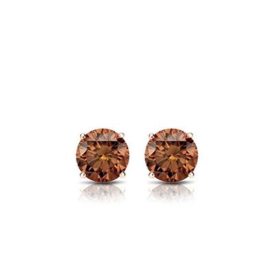 Brown Diamond Stud Earrings