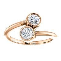 Two Stone Rose Gold Ring