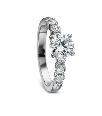 Diamond Solitaire Ring Setting Stackable Band