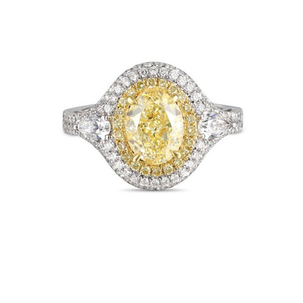 Oval Yellow Diamond Ring