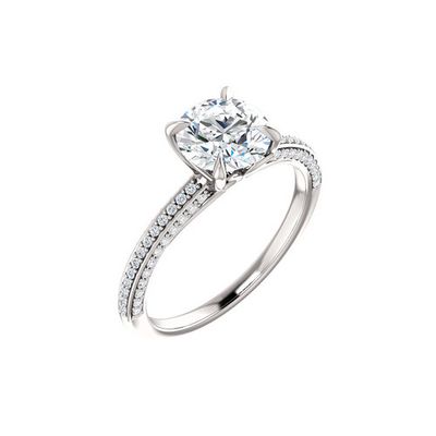 Diamond accent engagement ring setting