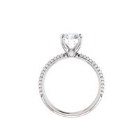 Round Pave Diamond Engagement Ring Setting