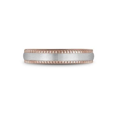 Men's rose gold coined edge band