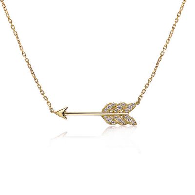 Diamond Feather Arrow Necklace