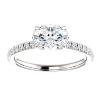 Oval diamond engagement ring setting