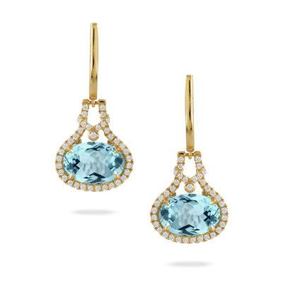 Blue Topaz Diamond Earrings