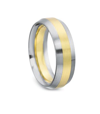 Men's diffusion bonded two tone gold band