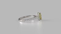 Cushion yellow diamond halo engagement ring