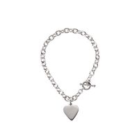 Cable Toggle Bracelet with Heart