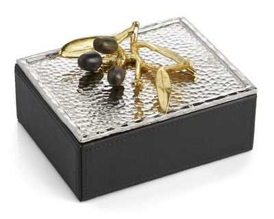 Olive Branch Gold Mini Jewelry Box