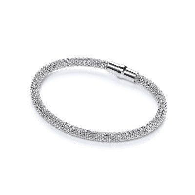 Sterling Caviar Bracelet White