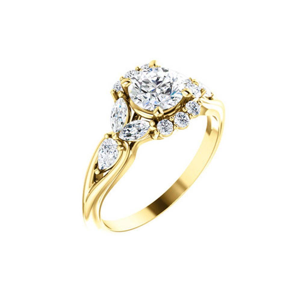 Halo diamond engagement ring setting