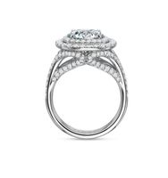Diamond double cushion halo engagement ring