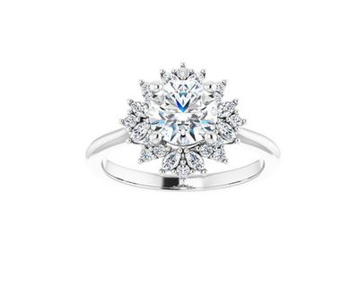 Cluster Halo Engagement Ring Setting