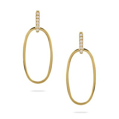 Gold Circle Diamond Earrings